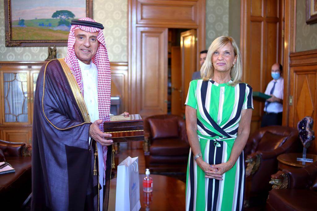 Meeting with the Minister of State for Foreign Affairs, Member of the Council of Ministers, Mr. Adel Al-Jubeir, with the Vice President and President of the Parliament, Dr. Beatrice.
